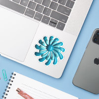 Crazy MOD Blue Daisy Flower Wedding Decor Sticker