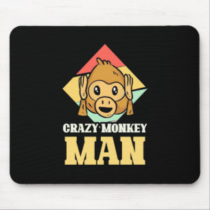 Crazy Monkey Man Mouse Pad