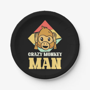 Crazy Monkey Man Paper Plate