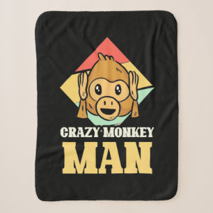 Crazy Monkey Man Sherpa Blanket