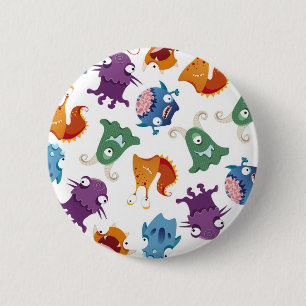 Crazy Monsters Fun Colourful Patterns for Kids 6 Cm Round Badge