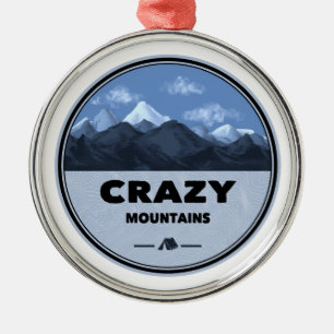 Crazy Mountains Montana Camping Metal Tree Decoration
