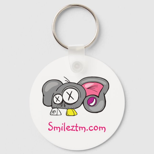 Crazy Mouse Head Design Key Ring (Front)
