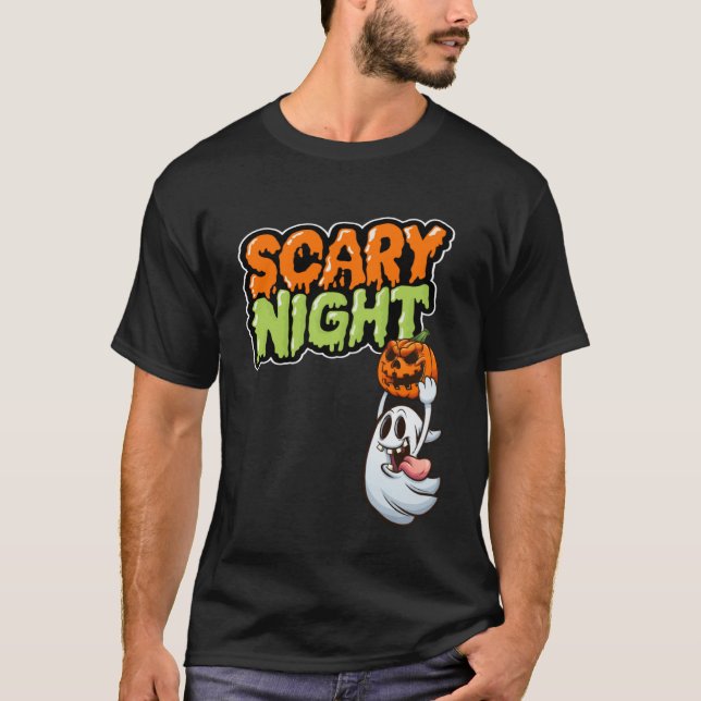Crazy Night Ghost Halloween Costume for Children P T-Shirt (Front)