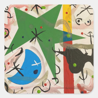 CRAZY NIGHT WITH GREEN STAR SQUARE STICKER