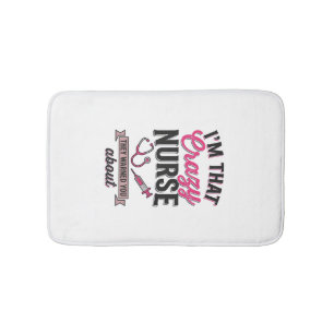 Crazy Nurse Quote Vintage Engraving Shirt Design_1 Bath Mat