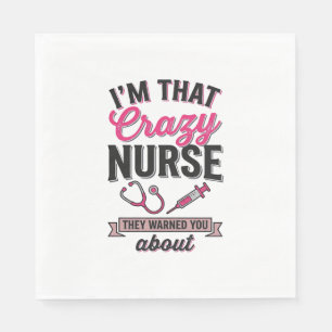 Crazy Nurse Quote Vintage Engraving Shirt Design_1 Napkin