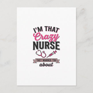 Crazy Nurse Quote Vintage Engraving Shirt Design_1 Postcard