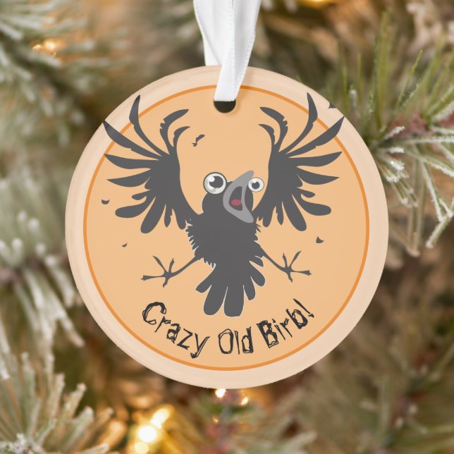 Crazy Old Birb Raven Ornament (Tree)