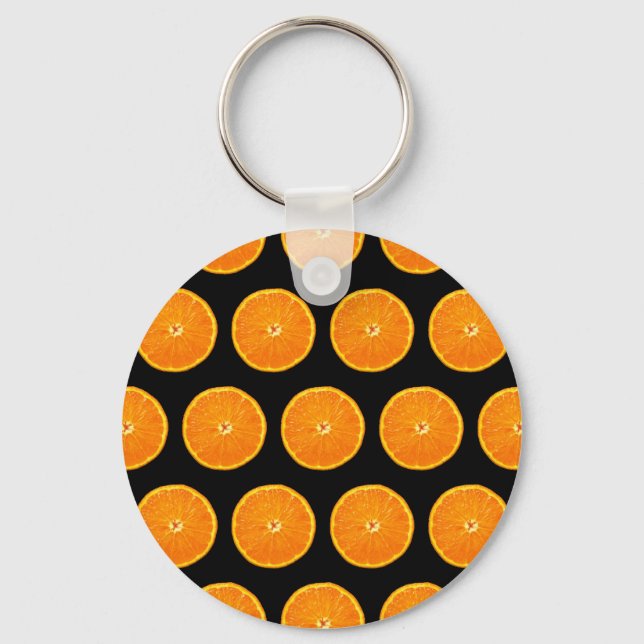 Crazy on Clementines - Black Key Ring (Front)