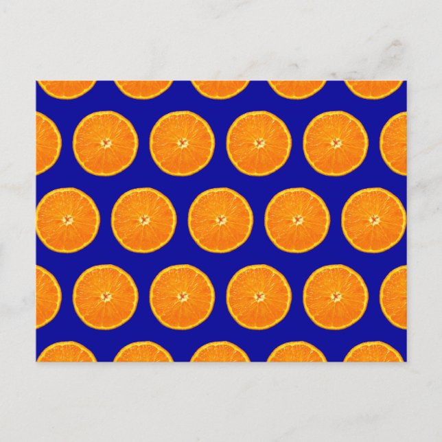 Crazy on Clementines - Blue Postcard (Front)