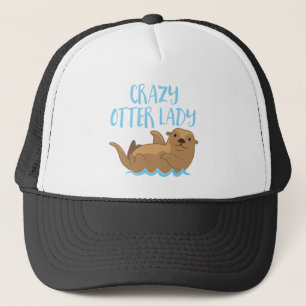 crazy otter lady cute! trucker hat