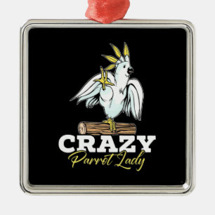 Crazy Parrot Lady Metal Tree Decoration