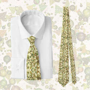 Crazy pattern of geometric shapes, natural colours tie