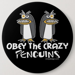 Crazy Penguins 6 Cm Round Badge