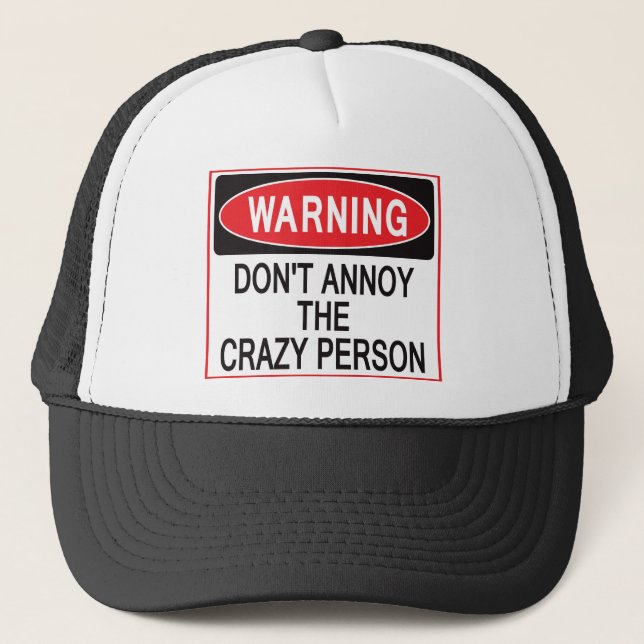 crazy person warning hat (Front)