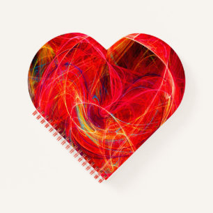 CRAZY PHOTON Abstract Red Yellow Fractals, Swirls Notebook