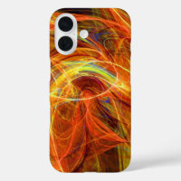 CRAZY PHOTON Abstract Yellow Orange Fractal Swirls