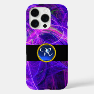CRAZY PHOTON BLUE SAPPHIRE GEM STONE MONOGRAM iPhone 16 PRO CASE