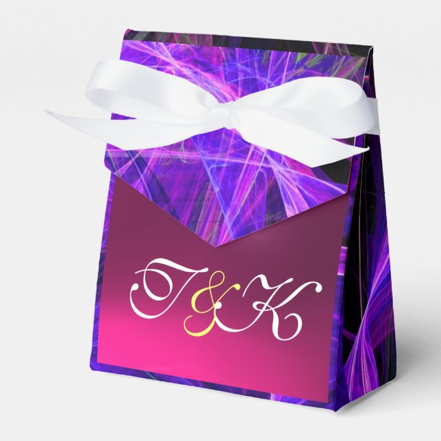 CRAZY PHOTON  GEMSTONE blue purple MONOGRAM Favour Box (Front Side)