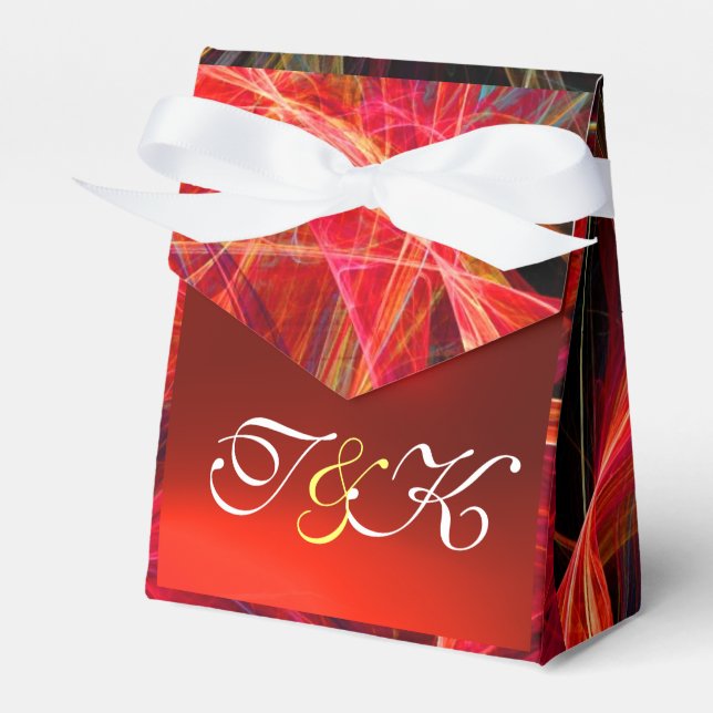 CRAZY PHOTON  GEMSTONE RED RUBY MONOGRAM FAVOUR BOX (Front Side)