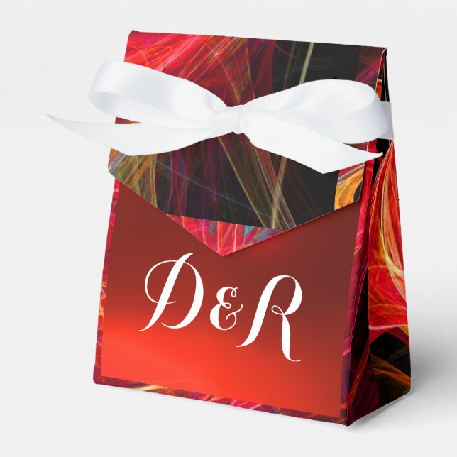 CRAZY PHOTON  GEMSTONE RED RUBY MONOGRAM FAVOUR BOX (Front Side)