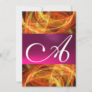 CRAZY PHOTON MONOGRAM black pink Invitation