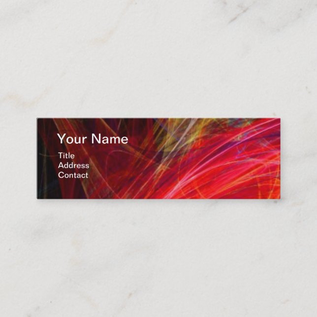 CRAZY PHOTON MONOGRAM gem red Mini Business Card (Front)