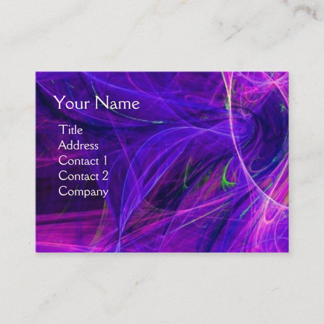 CRAZY PHOTON monogram Vibrant black pink Business Card (Front)