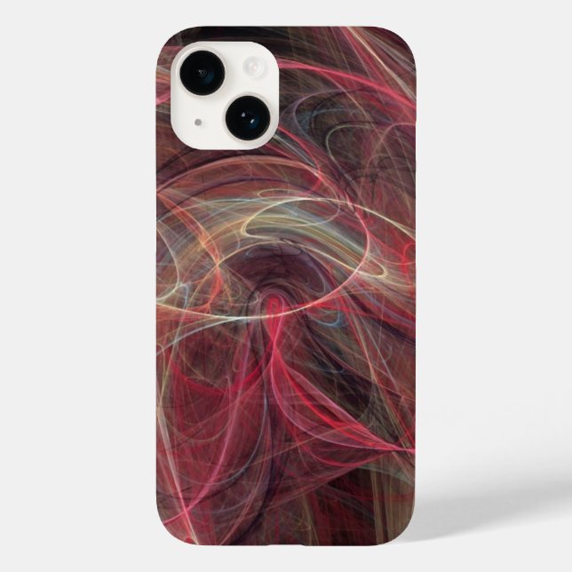 CRAZY PHOTON Pink Grey Fractal Waves Case-Mate iPhone Case (Back)