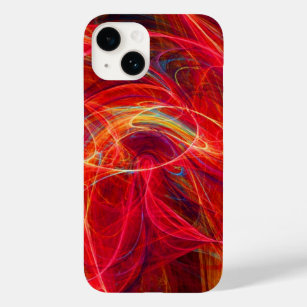 CRAZY PHOTON Pink Red Yellow Fractal Waves Case-Mate iPhone 14 Case