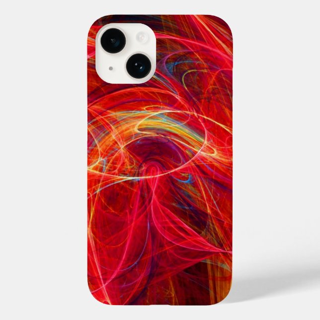 CRAZY PHOTON Pink Red Yellow Fractal Waves Case-Mate iPhone Case (Back)
