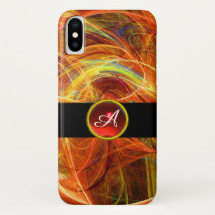 CRAZY PHOTON RED RUBY GEM STONE MONOGRAM Case-Mate iPhone CASE