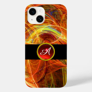 CRAZY PHOTON RED RUBY GEMSTONE MONOGRAM Yellow Case-Mate iPhone 14 Case