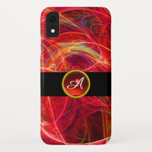CRAZY PHOTON YELLOW RED RUBY GEM MONOGRAM Abstract Case-Mate iPhone Case