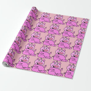 Crazy Pig Lady Wrapping Paper