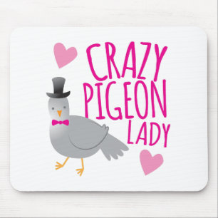 crazy pigeon lady mouse pad