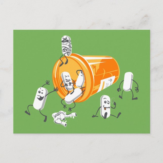 Crazy pills postcard (Front)