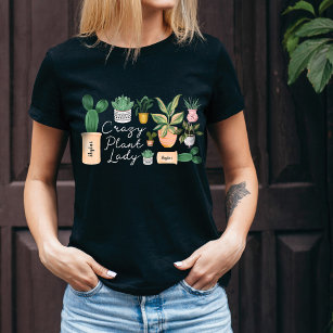 Crazy Plant Lady   Chic Watercolor Potted Plants T-Shirt