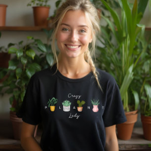 Crazy Plant Lady   Chic Watercolor Potted Plants Tri-Blend Shirt