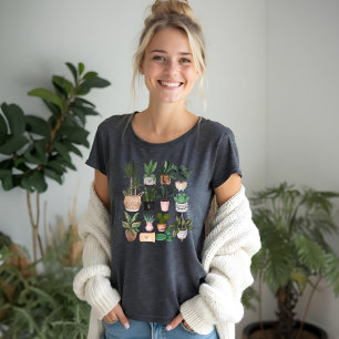 Crazy Plant Lady   Chic Watercolor Potted Plants Tri-Blend Shirt