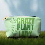 Crazy Plant Lady Cute Green Botanist Accessory Pouch<br><div class="desc">Crazy Plant Lady. Funny plant lover cosmetic bag in cool green colours with pretty vines next to the cute quote about plants and greenery obsession. Great landscape architect gift for a gardener with a green thumb.</div>