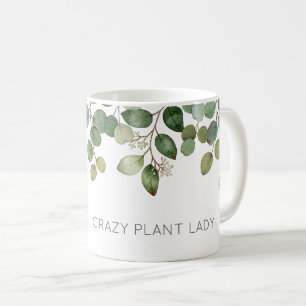 CRAZY PLANT LADY Greenery Modern Fun Coffee Mug