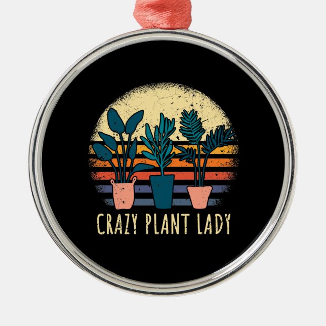 Crazy Plant Lady  Metal Tree Decoration (Front)