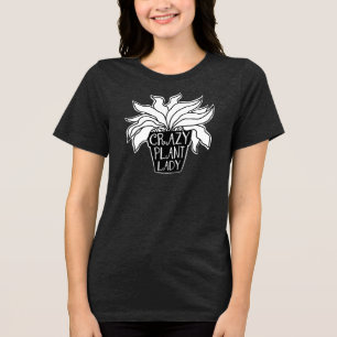 Crazy Plant Lady Potted Houseplant Tri-Blend Shirt