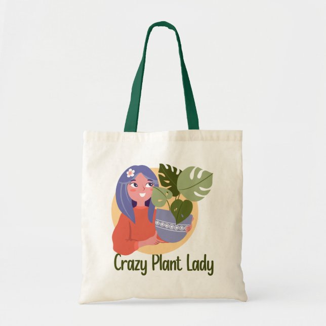 Crazy Plant Lady Tote Bag (Front)