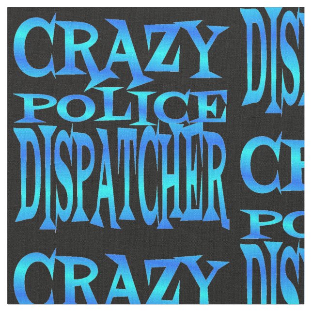 Crazy Police Dispatcher in Blue Fabric (Close Up)