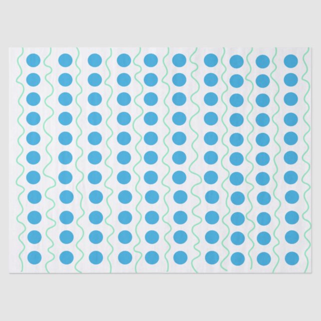 Crazy Polka Dot Blue Tissue Paper (Front)