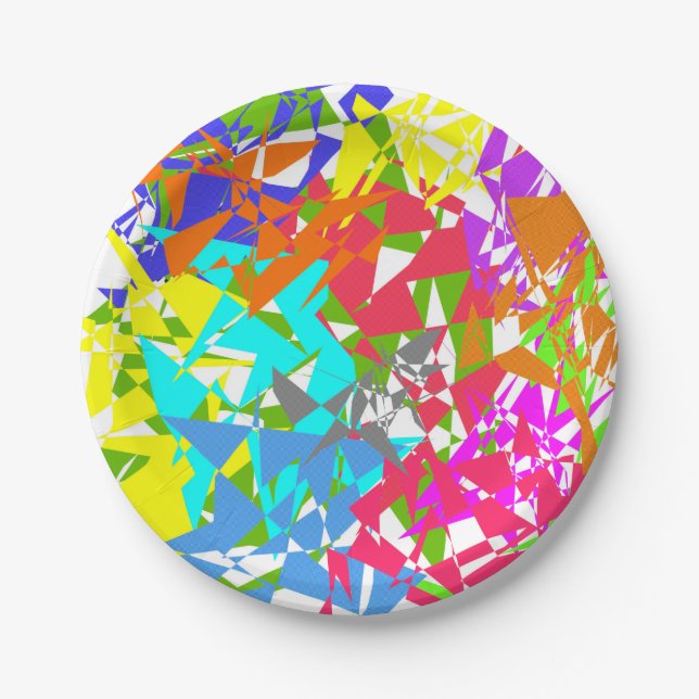 Crazy Polygon Texture Paper Plate (Front)