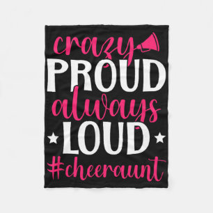 Crazy Proud Cheer Aunt Of A Cheerleader Auntie  Fleece Blanket
